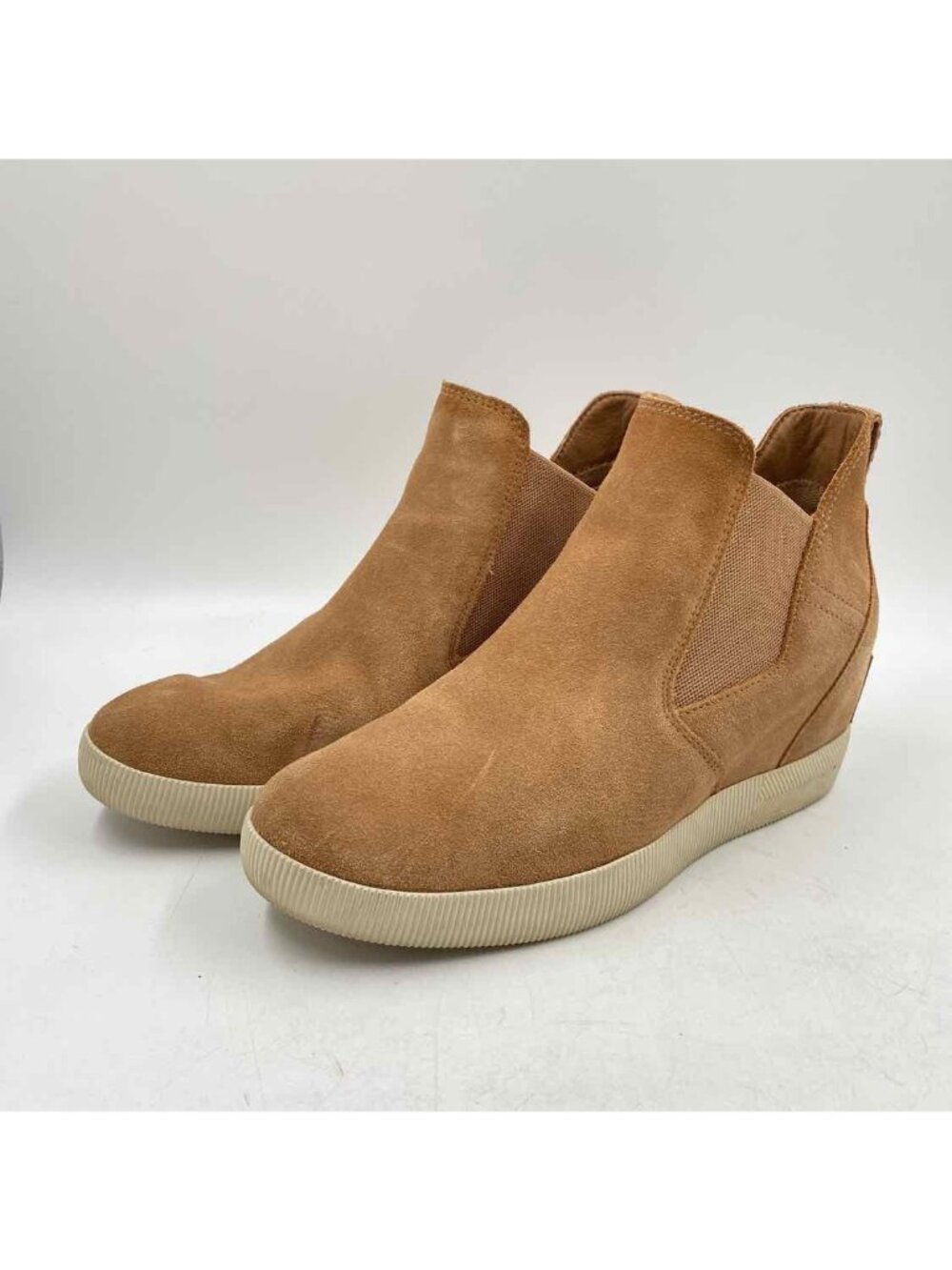 Sorel EVIE II Leather Camel Tan Women's Shoe Size 9.5 Solid Boots